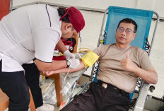 Rangkaian Hari Bhayangkara ke 79, Polres Lahat Helat Donor Darah, Ini Penampakannya 
