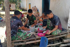 Inilah Suasana Keakraban Saat Anggota Satgas TMMD ke-128 Kodim Lahat Menikmati Waktu Istirahat