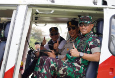 Menggunakan Helikopter, Pangdam Bersama Pj. Gubernur dan Kapolda Sumsel Terbang Ke Muba, Ini Tujuannya