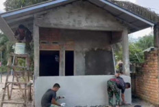 Pembangunan Poskamling di Desa Lubuk Tampang, Satgas TMMD Kodim Lahat Lakukan Tahapan Ini