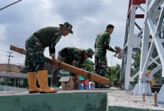 Progres Signifikan, TNI Kebut Pembangunan Jembatan Gantung Sungai Ogan 