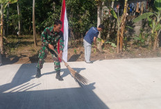 Jalan Cor TMMD Mulus Sempurna! Sinergi TNI, Mahasiswa KKN dan Warga Cukil Bersihkan Sisa Material