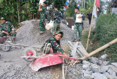 Angkong Rusak Langsung Diperbaiki, Pengecoran Jalan TMMD Desa Cukil Kembali Sat-Set dan Lancar Jaya