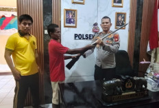 ALHAMDULILLAH! Warga Sukarela Serahkan Senpi kepada Kapolsek Merapi dan Pseksu Lahat, Ini Buktinya 