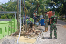 Berikan Solusi Air Bersih Bagi Warga Pulau Lepar Toboali, Satgas TMMD Kodim Basel Bangun Sumur Bor