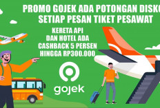 Promo GoJek Ada Potongan Diskon Setiap Pesan tiket pesawat, kereta api dan hotel ada cashback 5 persen hingga 