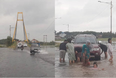Hati-Hati! Jalan Menuju KPT Tanjung Senai Terendam Banjir