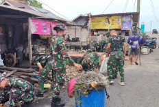 Jumat Bersih, Satgas TMMD Kodim Basel dan Warga Penutuk Kompak Bersihkan Pasar hingga Pelabuhan