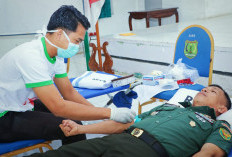 Sambut Hari Juang TNI-AD Ke-78, Kodim 0401/Muba Gelar Baksos Donor Darah