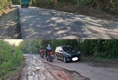 Penampakan Jalan Meranjat-Tanjung Batu di Ogan Ilir Sebelum dan Setelah Diperbaiki