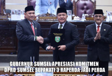 DPRD Sumsel Sepakati 3 Raperda Jadi Perda, Gubernur Herman Deru Beri Apresiasi Tinggi