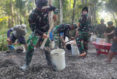 Kulit Terbakar Bukan Halangan! Kompaknya TNI dan Warga Dusun Gombyong di Lokasi TMMD