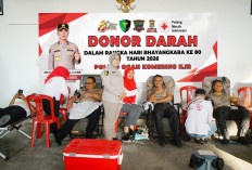Polres OKI Kumpulkan Puluhan Kantong Darah dalam Bakti Kesehatan Hari Bhayangkara ke-80