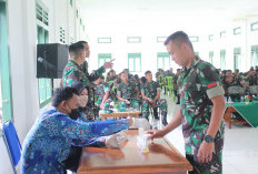 Yonif 144/JY Bekerjasama Dengan BNN Provinsi Bengkulu Gelar Sosalisasi dan Tes Urine