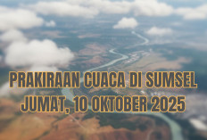 Ada Udara Kabur di Prakiraan Cuaca Sumsel, Jumat 10 Oktober 2025, Adakah Palembang?