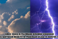 BMKG: Cuaca di Palembang Berawan Sedangkan Musi Banyuasin Hujan Petir, Prakiraan Selasa 26 Agustus 2025