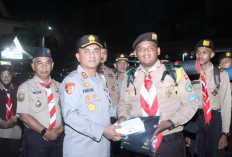 Kontingen Pramuka Inhil Riau Berangkat Ikuti Jambore Karhutla, Pejabat Tinggi Polres Ini Melepasnya