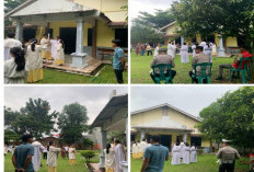 Ibadah Misa Vigili Paskah di Ogan Ilir, Personel Gabungan Polres dan Polsek Indralaya Jaga Ketat