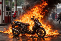 Heboh! Motor Terbakar di SPBU, Pemilik Ngaku Dihalangi Pakai APAR!