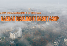 Prakiraan Cuaca di Sumsel Senin 14 September 2025, Kabut Asap Selimuti 3 Daerah Ini