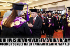 Hadiri Wisuda Universitas Bina Darma, Pj Gubernur Sumsel Taruh Harapan Besar kepada Alumni 