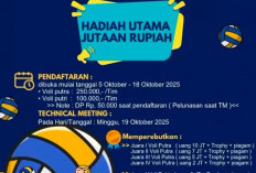 SAKSIKAN! Kolaborasi Karang Taruna dan Pemdes Nanjungan Lahat Helat Open Turnamen Bola Voli Jutaan Rupiah