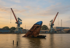 Kapal Tanker 500 Ton di Sungai Musi Mulai Diangkat Kembali, Diduga Tenggelam Sejak Puluhan Tahun