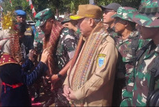 SELAMAT DATANG! Bupati Lahat, Kasdam ll/Sriwijaya, Dansatags TMMD 128 Kodim 0405 Lahat Dihadiahi Ini