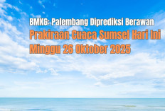 BMKG: Palembang Diprediksi Berawan, Prakiraan Cuaca Sumsel Hari Ini Minggu 26 Oktober 2025