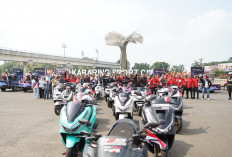 Berkendara Penuh Semangat Nasionalisme, 30 Komunitas Honda Ikuti Convoy Merdeka Astra Motor Sumsel