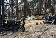 Tim Gabungan Polda Sumsel Selidiki Kebakaran 11 Sumur Minyak Ilegal di Muba