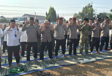 Ikhtiar Spiritual Ditengah Musim Kemarau Panjang, Polsek Tanjung Raja Gelar Shalat Istisqa