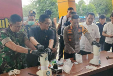Dandim 0413/Bangka Wilayah Kodam II/Swj Bersama Kapolresta Pangkalpinang Musnahkan Narkoba Jenis Sabu 