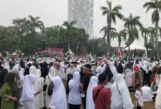 Wow! Ribuan Warga Palembang Padati Halaman DPRD Sumsel Demi Ikuti Aksi Solidaritas Membela Palestina