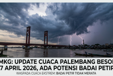 BMKG: Update Cuaca Palembang Besok, 16 April 2026, Ada Potensi Badai Petir