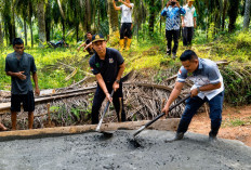 Jalan Penghubung Babat Supat-Lais Selesai Dicor, Kegiatan Dilakukan dengan Gotong Royong