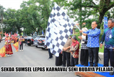 Lepas Karnaval Seni Budaya Pelajar SMA dan SMK Se-Sumsel, Simak Pesan Motivasi Sekda Edward Candra