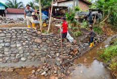 Antisipasi Longsor dan Banjir Dekat Pemukiman Warga, Pemdes Nanjungan Lahat Dapat Bantuan Ini