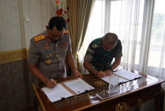 Korem 041/Gamas dan Polda Bengkulu Tandatangani Perjanjian Kerjasama Sinergitas TNI-Polri 