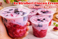 Kuliner Puasa:  Ide Jualan Takjil Cuma Rp5000 Es Stroberi Cincau Creamy, Modal Receh Untung Gede!