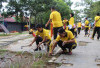 Polres OKU Timur Gelar Kegiatan Korve Di Lapangan Taman Koni Merdeka Martapura